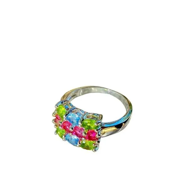 Peridot, Topaz & Tourmaline in a 925 SS Filled Ring (6) - Picture 4 of 10